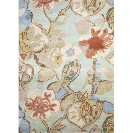 JAIPUR RUGS Hand-Tufted Floral Pattern Wool- Art Silk Blue-Red Rug - BL71 RUG113487